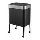Cefito 40L Press Top Trash Can Kitchen Rubbish Bin Moblie Stainless Steel Black-2