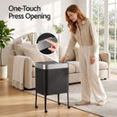Cefito 40L Press Top Trash Can Kitchen Rubbish Bin Moblie Stainless Steel Black-5