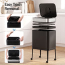 Cefito 40L Press Top Trash Can Kitchen Rubbish Bin Moblie Stainless Steel Black-8