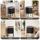 Cefito 40L Press Top Trash Can Kitchen Rubbish Bin Moblie Stainless Steel Black-9
