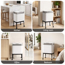 Cefito 40L Press Top Trash Can Kitchen Rubbish Bin Moblie Stainless Steel White-9