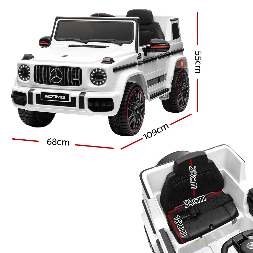 Kids Electric Ride On Car Mercedes-Benz Licensed AMG G63 Toy Cars Remote White - 0