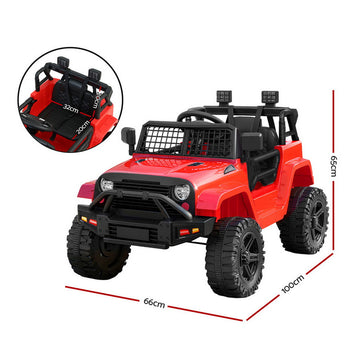 Rigo Kids Electric Ride On Car Jeep Toy Cars Remote 12V Red - 0