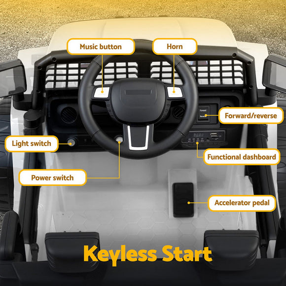 Rigo Ride On Car Kids Electric Ride On Cars Kids Jeep 12V White