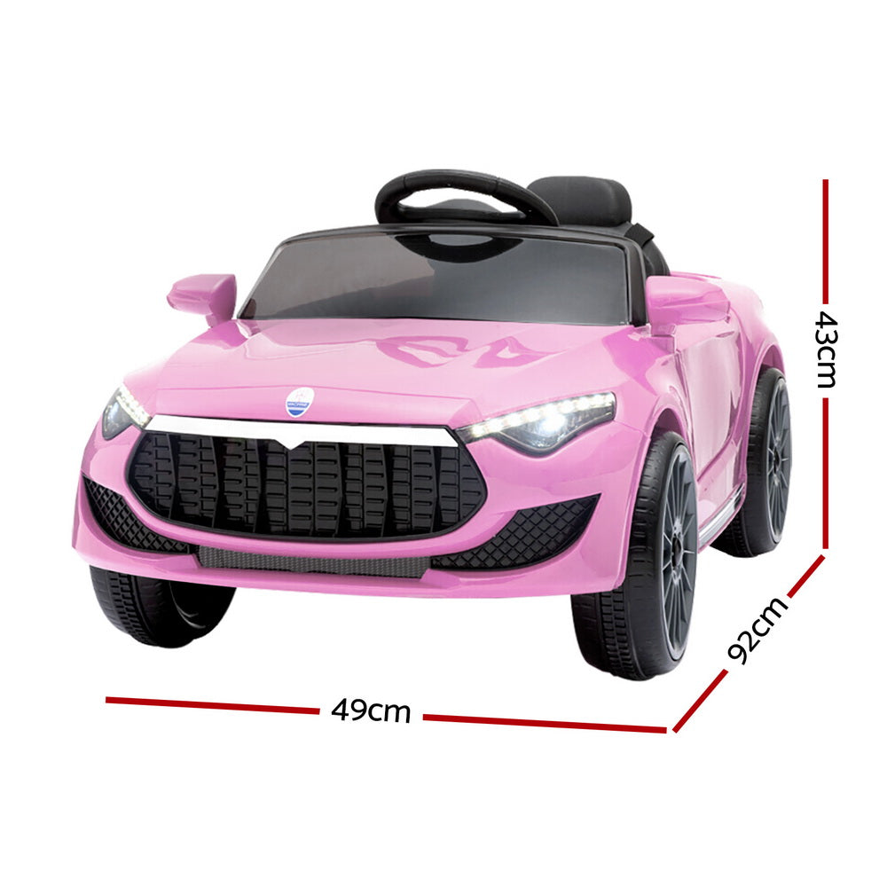 Rigo Kids Electric Ride On Car Toys Cars Headlight Music Remote Control 12V Pink - 0