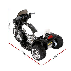 Rigo Kids Ride On Motorbike Motorcycle Toys Black White - 0