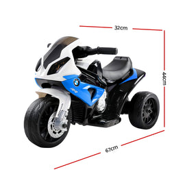 Kids Electric Ride On Car Police Motorcycle Motorbike BMW Licensed S1000RR Blue - 0