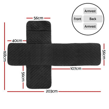 Artiss Recliner Chair Cover 100% Water Resistant Black - 0