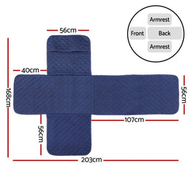 Artiss Recliner Chair Cover 100% Water Resistant Navy - 0