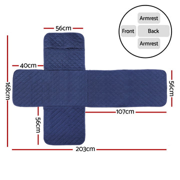 Artiss Recliner Chair Cover 100% Water Resistant Navy - 0