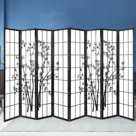 Artiss 8 Panel Room Divider Screen 348x179cm Bamboo Black White