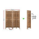 Artiss 4 Panel Room Divider 160x170cm Screen Privacy Wood Foldable Stand Oak-2