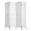 Artiss 4 Panel Foldable Wooden Room Divider - White-3