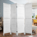 Artiss 4 Panel Foldable Wooden Room Divider - White-6