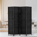 Artiss 4 Panel Room Divider Screen Privacy Timber Foldable Dividers Stand Black-8