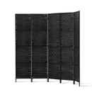 Artiss 4 Panel Room Divider Screen Privacy Timber Foldable Dividers Stand Black-3