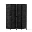 Artiss 4 Panel Room Divider Screen Privacy Timber Foldable Dividers Stand Black-1