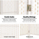 Artiss 4 Panel Room Divider Screen Privacy Timber Foldable Dividers Stand White-6