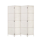 Artiss 4 Panel Room Divider Screen Privacy Timber Foldable Dividers Stand White-1