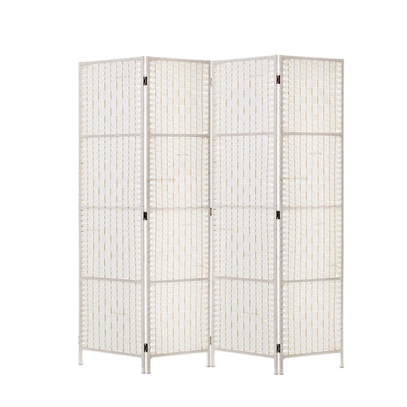 Artiss 4 Panel Room Divider Screen Privacy Timber Foldable Dividers Stand White