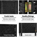 Artiss 8 Panel Room Divider Screen Privacy Timber Foldable Dividers Stand Black-6