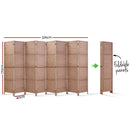 Artiss 8 Panel Room Divider Screen Privacy Timber Foldable Dividers Stand Natural-2