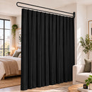 Artiss Room Divider Wall Mounted Hanging Curtain Partition Screen Black 200x220cm-1