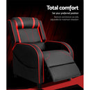 Artiss Recliner Chair Gaming Chair Leather Black Serik-7