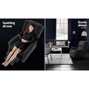 Artiss Recliner Chair Adjustable Sofa Lounge Soft Suede Armchair Couch Charcoal-4