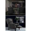 Artiss Recliner Chair Adjustable Sofa Lounge Soft Suede Armchair Couch Charcoal-5