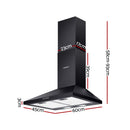Devanti 600mm Range Hood 60cm Rangehood Black-2