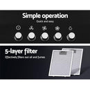Devanti 900mm Range Hood 90cm Rangehood Black-4