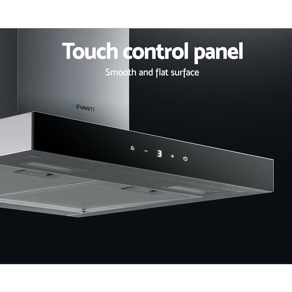 Devanti 600mm Range Hood 60cm Rangehood Glass Stainless Steel