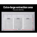 Devanti 900mm Range Hood 90cm Rangehood Glass Stainless Steel-4