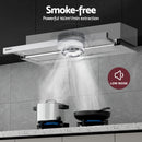 Devanti 900mm Range Hood 90cm Slide out Rangehood Stainless Steel-4