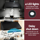 Devanti 1200mm Commercial BBQ Range Hood Dual Motor W/ Remote Control Black-7