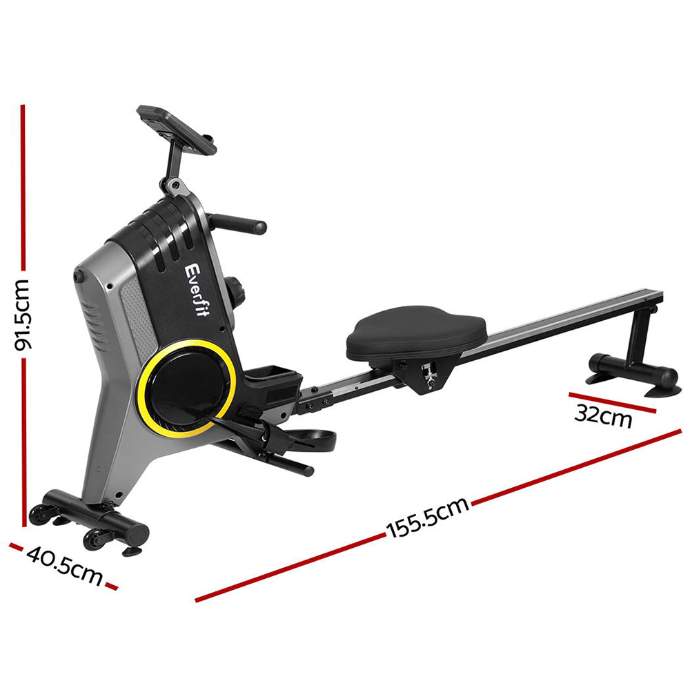 Everfit Rowing Machine 12 Levels Magnetic Rower Fitness Gym Cardio Workout - 0