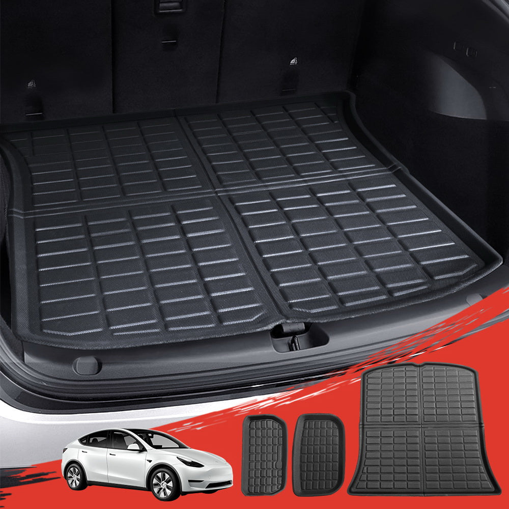 Tesla Model Y 2021-2024 Rear Well Front Cargo Trunk Toolbox Boot Liner Floor Mat