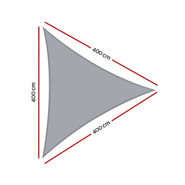 Instahut Waterproof Shade Sail Shade cloth Triangle Canopy 220GSM 4x4x4m - 0