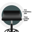 Artiss Salon Stool Square Swivel Chair Black-5