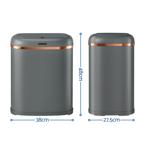Devanti 38L Motion Sensor Bin Rubbish Automatic Grey
