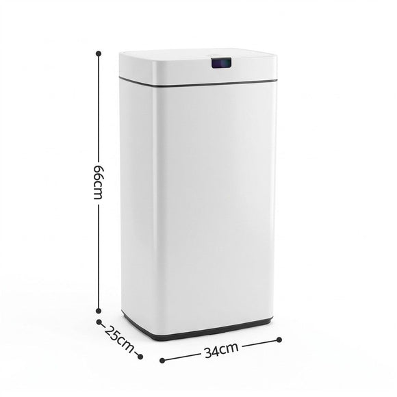 Devanti 45L Motion Sensor Bin Rubbish Automatic White