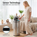 Devanti 50L Motion Sensor Bin Rubbish Automatic Silver-6