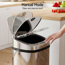 Devanti 50L Motion Sensor Bin Rubbish Automatic Silver-7
