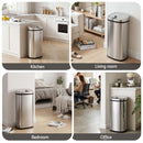 Devanti 50L Motion Sensor Bin Rubbish Automatic Silver-9
