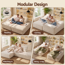 Artiss Double Chaise Lounge Sofa 2-Seater Modular Sofa Lounge Chair Couch Beige-2