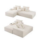 Artiss Double Chaise Lounge Sofa 2-Seater Modular Sofa Lounge Chair Couch Beige-8
