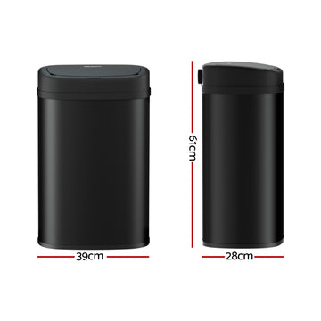 Devanti 50L Sensor Bin Motion Rubbish Automatic Black - 0