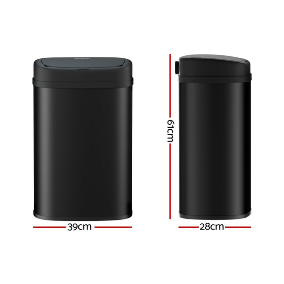Devanti 50L Sensor Bin Motion Rubbish Automatic Black