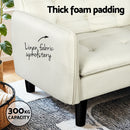 Artiss Sofa Bed 3 Seater Tufted Faux Linen Beige-5